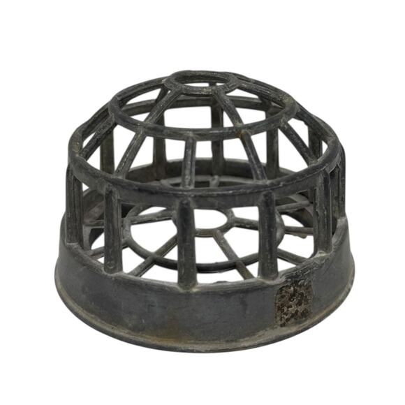 Vintage Gray Metal Flower Frog 3 1/2” Cage Design - Picture 3 of 10